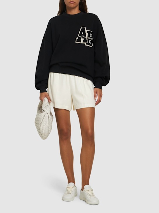 ANINE BING: Miles letterman cotton sweatshirt - women_1 | Luisa Via Roma