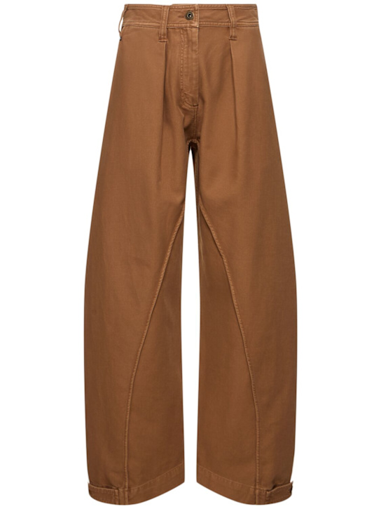 JW Anderson: Workwear cotton twill twisted seam pants - women_0 | Luisa Via Roma