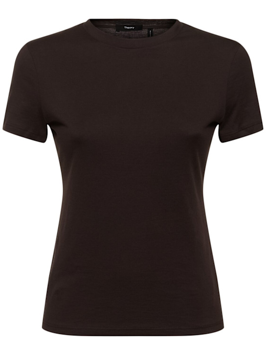 Theory: Cotton jersey short sleeved t-shirt - women_0 | Luisa Via Roma