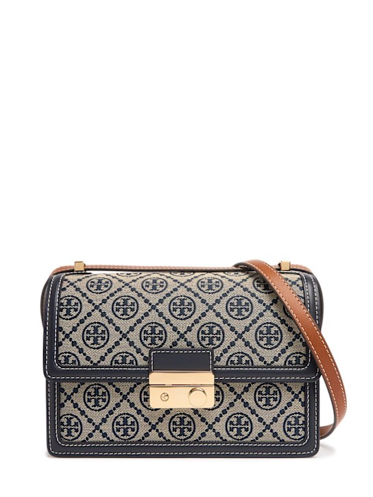 Tory Burch: T Monogram canvas shoulder bag - women_0 | Luisa Via Roma