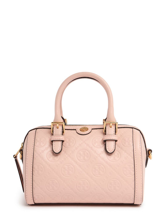 Tory Burch: Petite T Monogram Barrel leather bag - women_0 | Luisa Via Roma