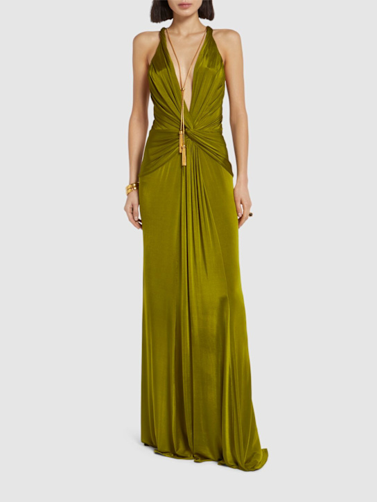 Tom Ford: Stretch viscose jersey long dress - women_1 | Luisa Via Roma