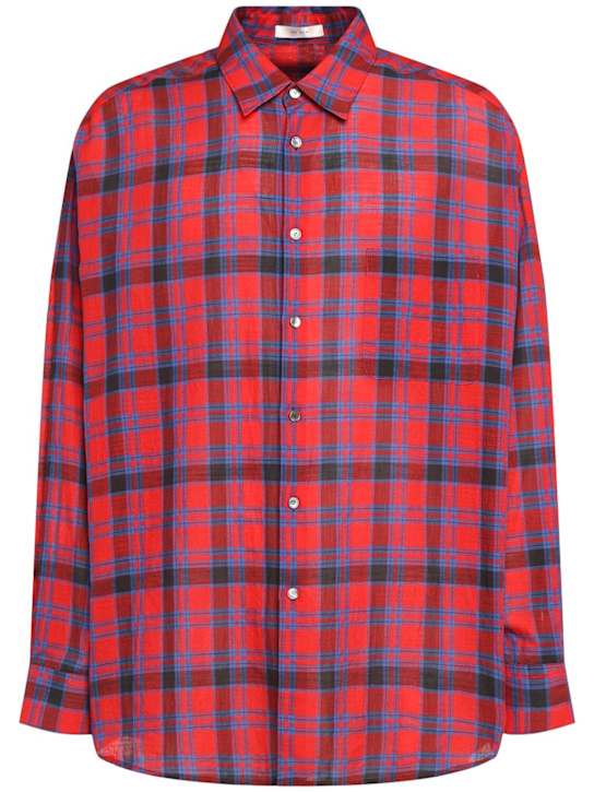 The Row: Lancaster checked cotton shirt - Red/Blue - men_0 | Luisa Via Roma