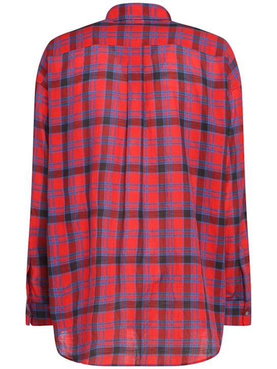 The Row: Lancaster checked cotton shirt - Red/Blue - men_3 | Luisa Via Roma