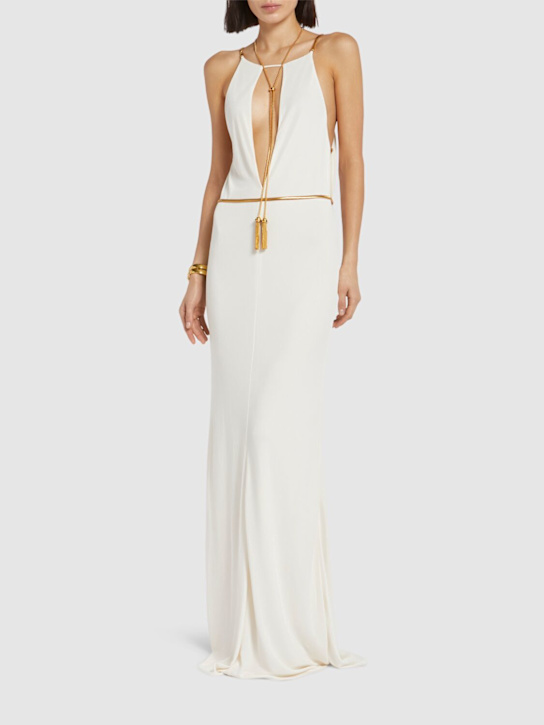 Tom Ford: Sable jersey long dress - women_1 | Luisa Via Roma