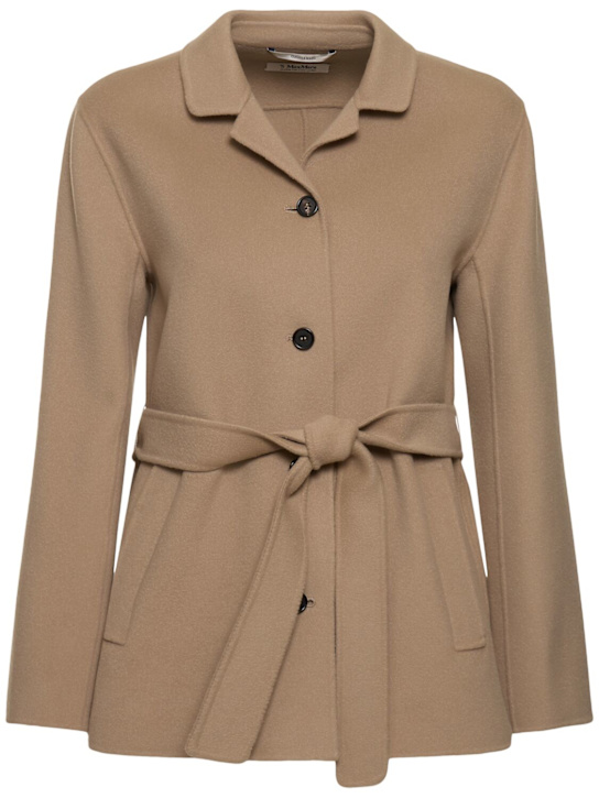 'S Max Mara: Fiabe wool shirt jacket - Camel - women_0 | Luisa Via Roma