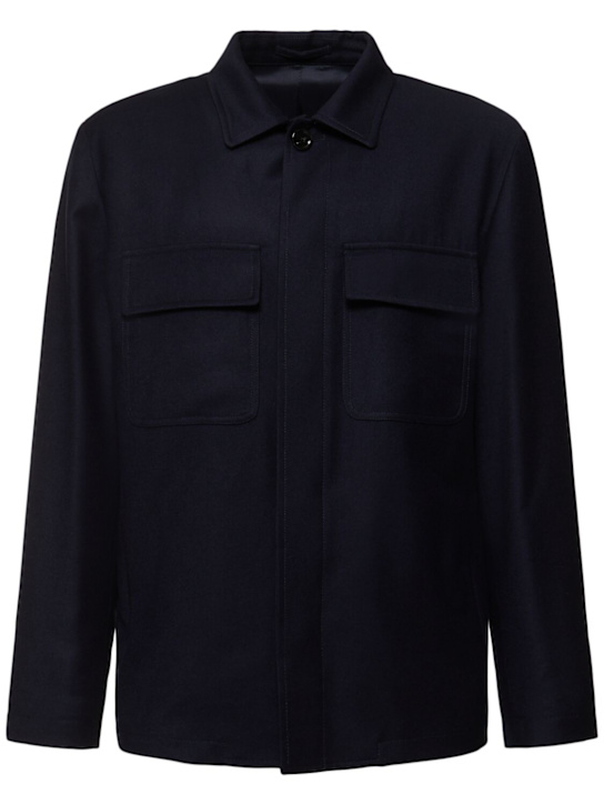 Lardini: Wool & cashmere overshirt - men_0 | Luisa Via Roma