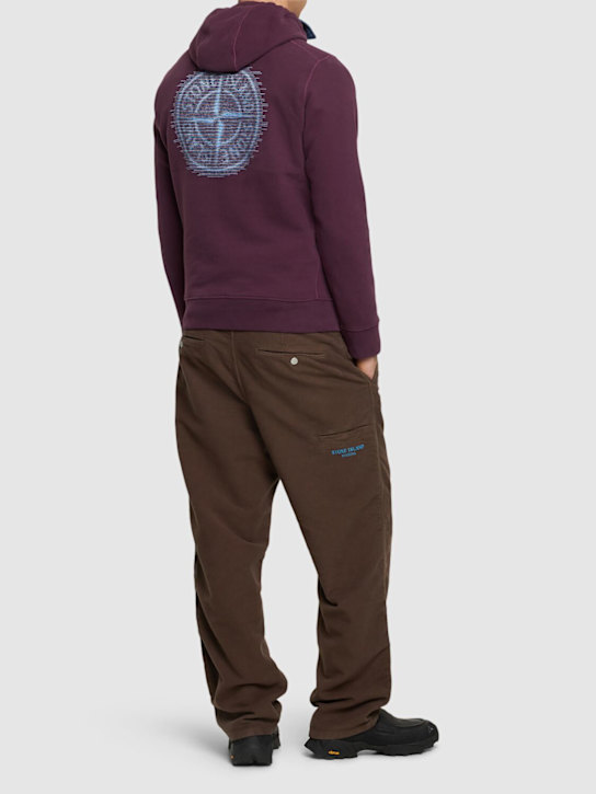 Stone Island: Hooded sweatshirt - Dark Burgundy - men_1 | Luisa Via Roma