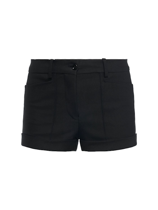 Tailored stretch cotton tricotine shorts