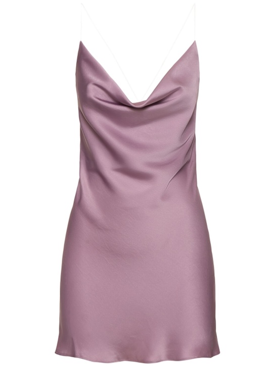 Y/PROJECT: Satin invisible strap slip mini dress - Lilac - women_0 | Luisa Via Roma