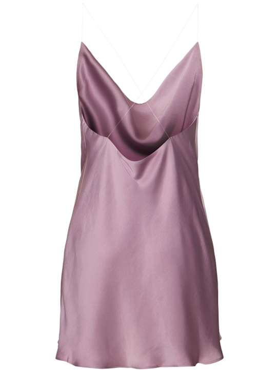 Y/PROJECT: Satin invisible strap slip mini dress - Lilac - women_4 | Luisa Via Roma