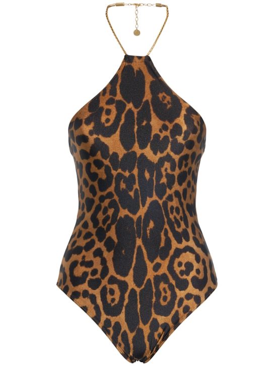 Tom Ford: Leopard print jersey one piece swimsuit - women_0 | Luisa Via Roma