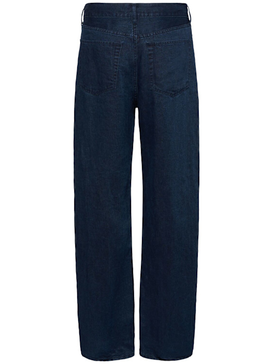 The Row: Hartley linen jeans - Dark Indigo - men_3 | Luisa Via Roma