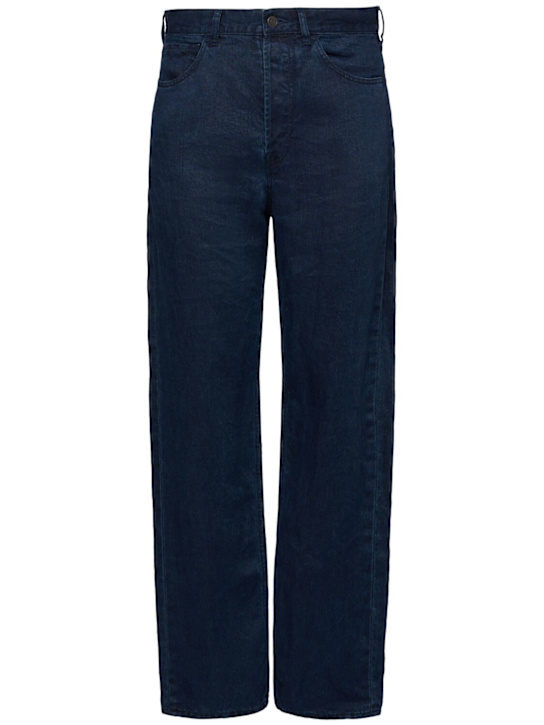 The Row: Hartley linen jeans - Dark Indigo - men_0 | Luisa Via Roma