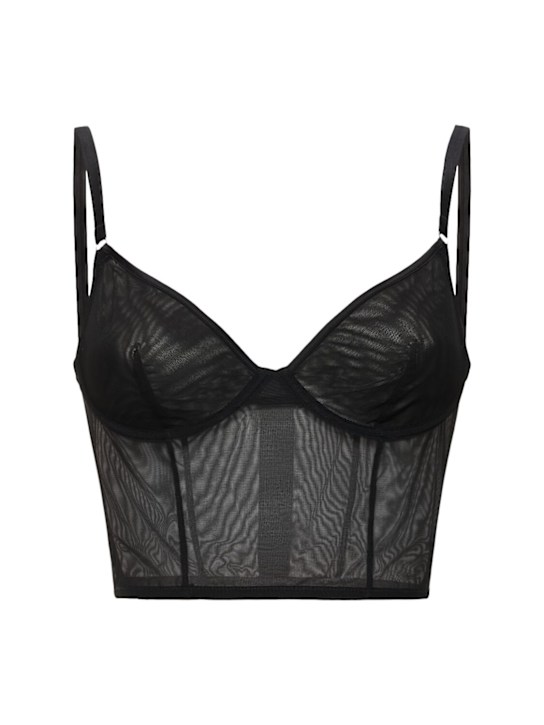 Fleur Du Mal: Mesh longline bustier - women_0 | Luisa Via Roma