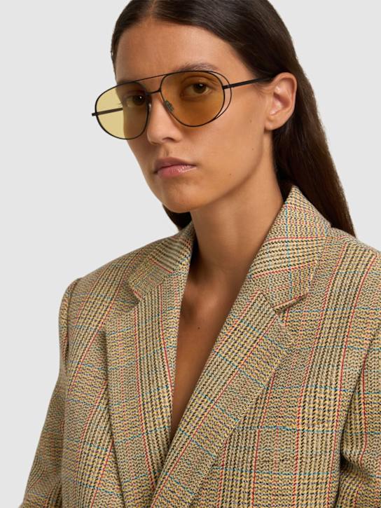 Bottega Veneta: Klassische Pilotensonnenbrille "BV1344S" - Schwarz - women_1 | Luisa Via Roma