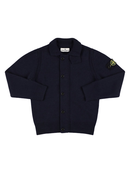Stone Island Junior: ウールブレンドニットカーディガン - kids-boys_0 | Luisa Via Roma