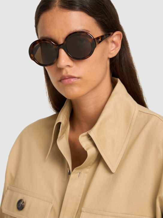 Loewe: Thin curve sunglasses - Dk Havana/Brown - women_1 | Luisa Via Roma