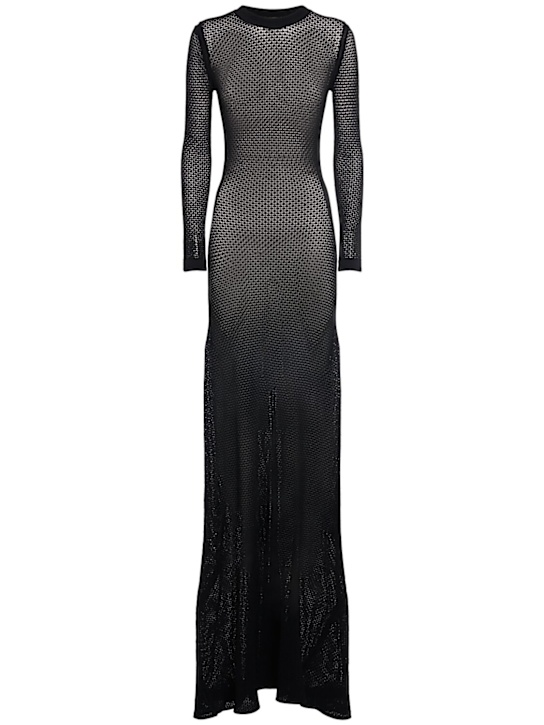 Tom Ford: Fine viscose blend crepe long dress - Black - women_0 | Luisa Via Roma