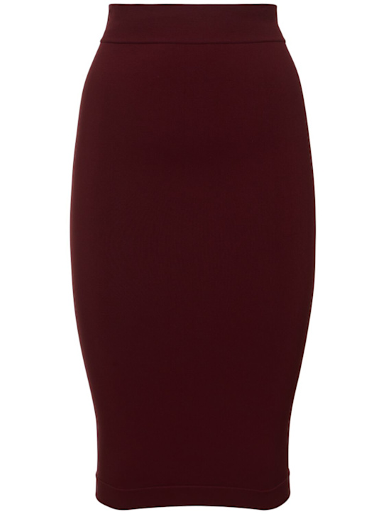 Andreadamo: Sculpting jersey midi skirt - Burgundy - women_0 | Luisa Via Roma