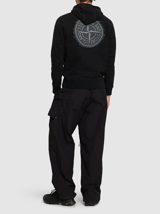 Stone Island: Hooded sweatshirt - Black - men_1 | Luisa Via Roma