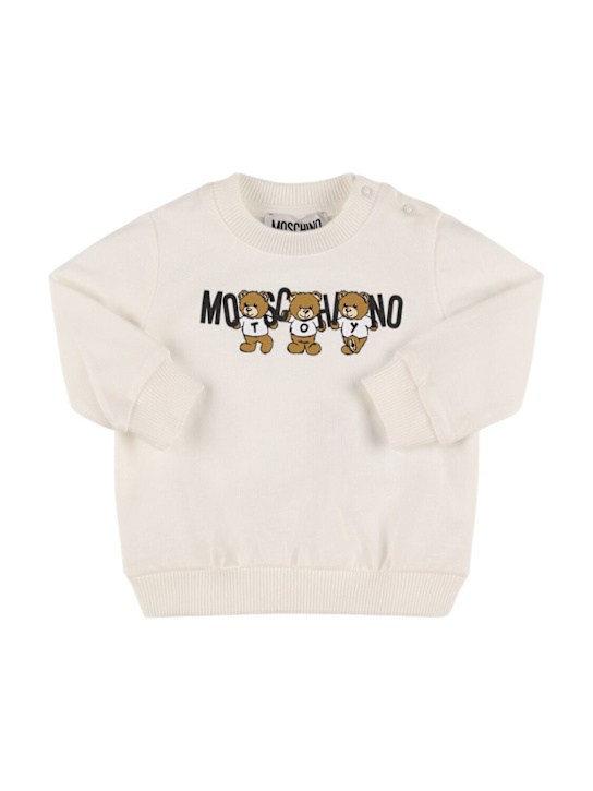 Moschino: Printed cotton crewneck sweatshirt - kids-boys_0 | Luisa Via Roma