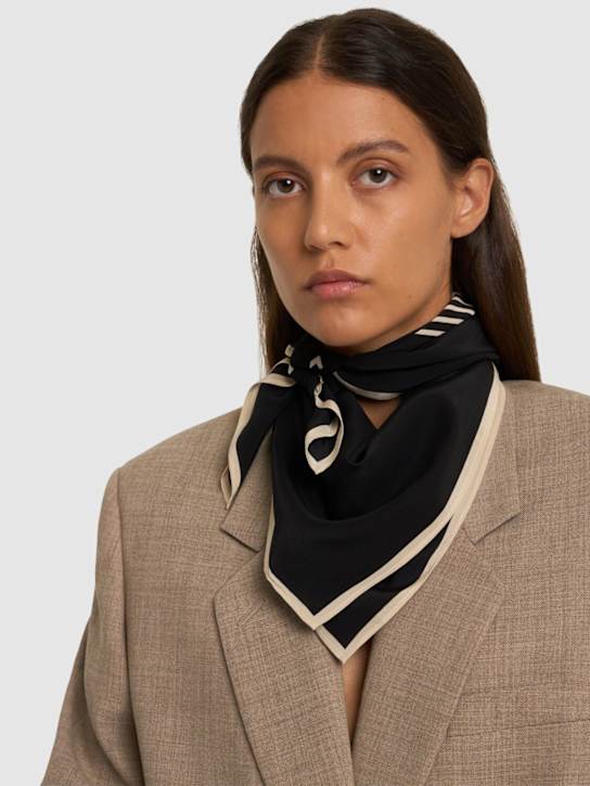 Toteme: Centered monogram silk scarf - women_1 | Luisa Via Roma