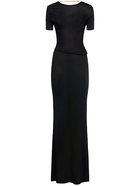 Tom Ford: Liquid viscose double knit long dress - Black - women_0 | Luisa Via Roma