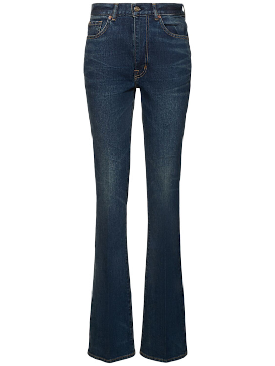 Tom Ford: High rise denim flared jeans - Blue - women_0 | Luisa Via Roma