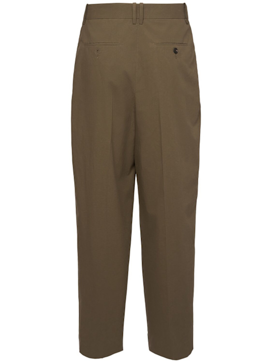The Row: Silas cotton pleated pants - Khaki - men_3 | Luisa Via Roma
