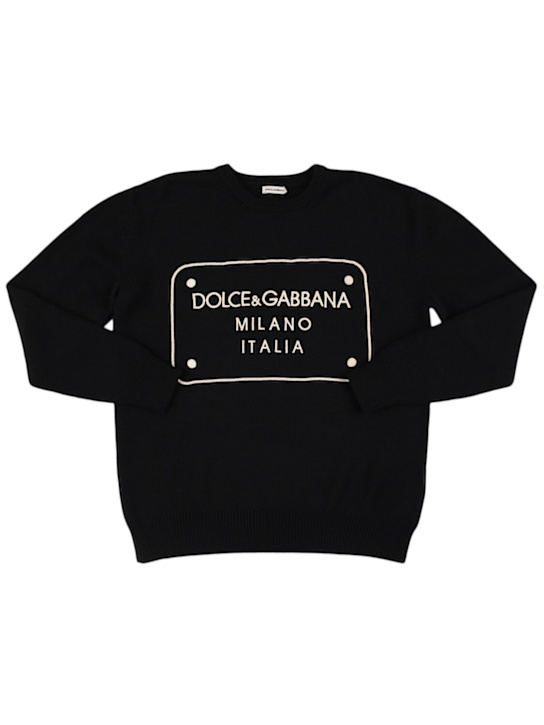 Dolce&Gabbana: Maglia in lana - Nero - kids-girls_0 | Luisa Via Roma