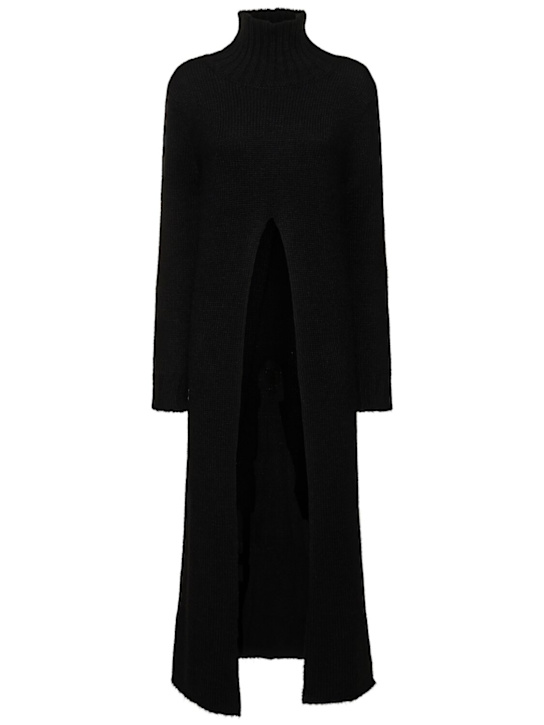 Jil Sander: Alpaca knit high neck sweater w/ slit - women_0 | Luisa Via Roma