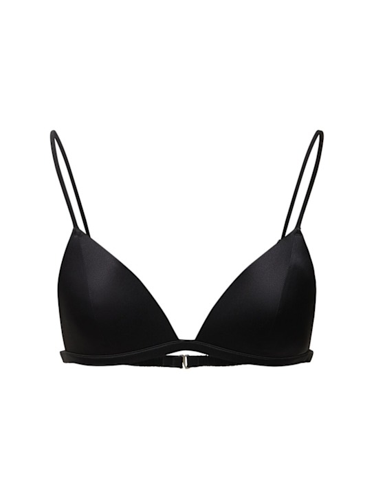 Fleur Du Mal: Molded Luxe silk triangle bra - women_0 | Luisa Via Roma