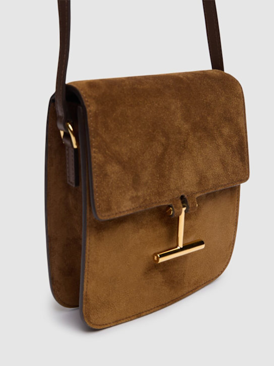 Tom Ford: Borsa mini Tara in camoscio - Whisky - women_2 | Luisa Via Roma