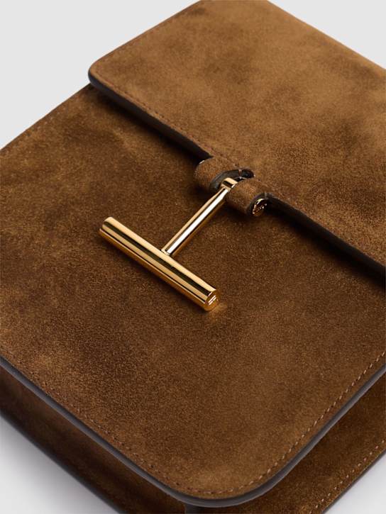 Tom Ford: Borsa mini Tara in camoscio - Whisky - women_3 | Luisa Via Roma
