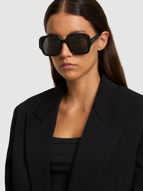 Loewe: Thin squared sunglasses - Black/Smoke - women_1 | Luisa Via Roma