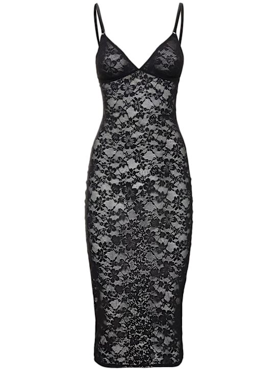 Fleur Du Mal: Le Stretch lace midi dress - women_0 | Luisa Via Roma