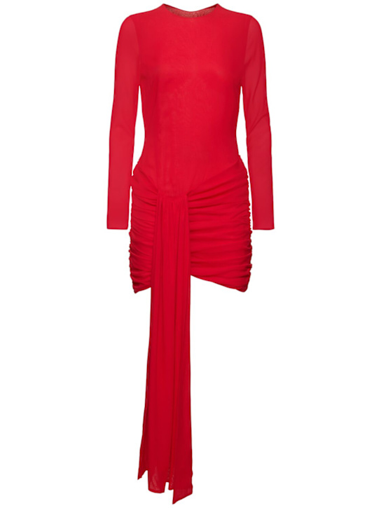 Draped stretch silk mini dress - Thumbnail 1
