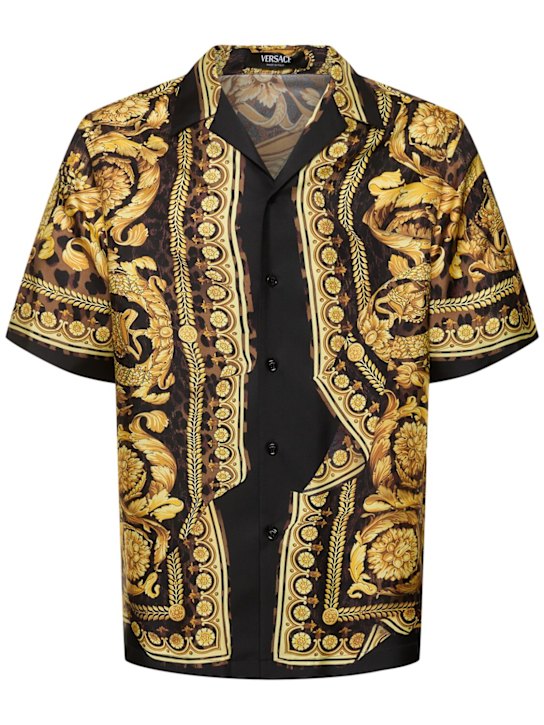 Versace: Printed silk twill shirt - men_0 | Luisa Via Roma