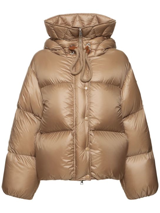 Moncler: Piumino Borey 2-in-1 in nylon - Marrone - women_0 | Luisa Via Roma