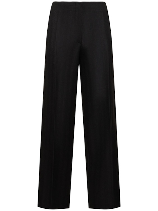 Forte_forte: Wool herringbone straight pants - women_0 | Luisa Via Roma