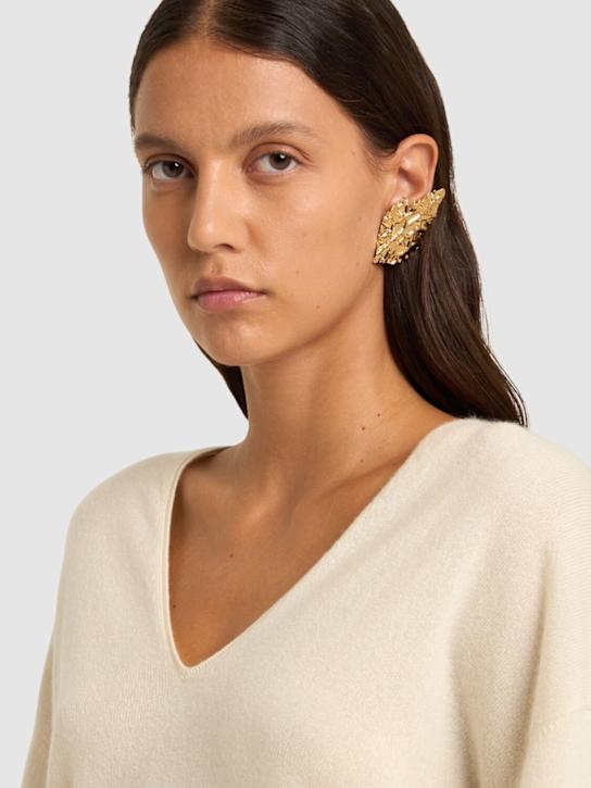 Jil Sander: EW5 4 leaf clip on earrings - Gold - women_1 | Luisa Via Roma