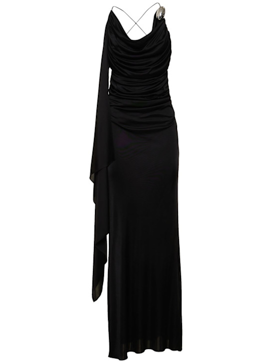 Giuseppe Di Morabito: Crisscross draped viscose maxi dress - women_0 | Luisa Via Roma