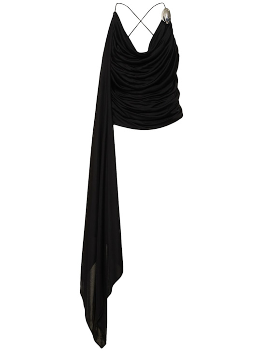 Draped viscose jersey top - Thumbnail 1