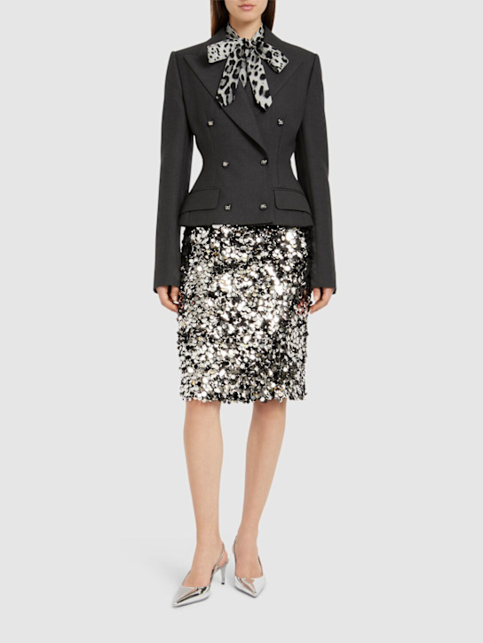 Leo print stretch silk charmeuse shirt - Thumbnail 2