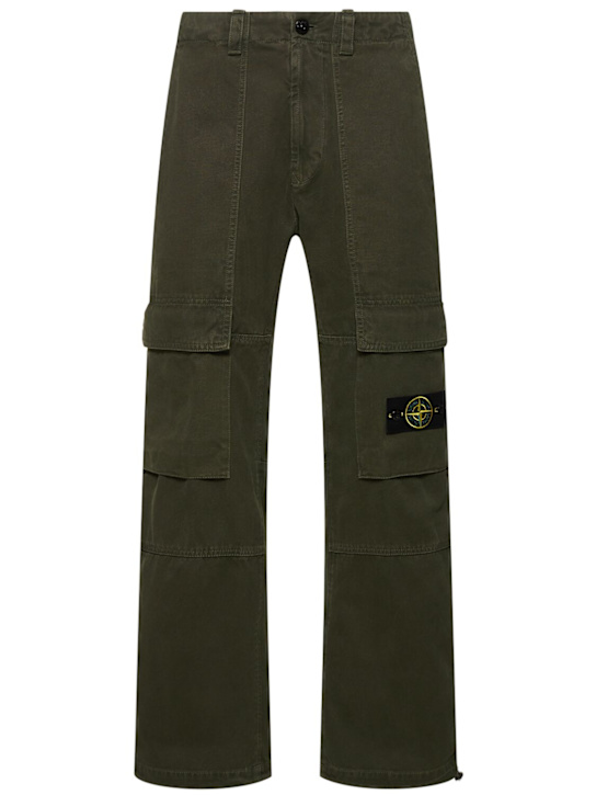 Stone Island: Cotton regular pants - men_0 | Luisa Via Roma