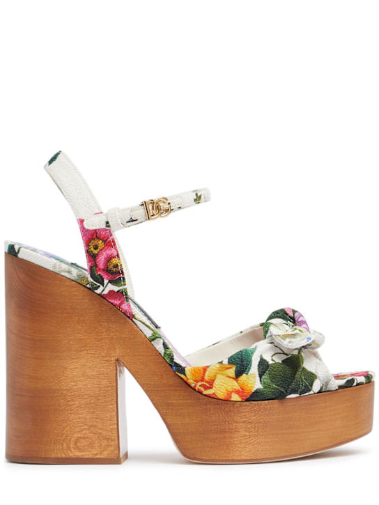 85mm Keira textile clog sandals - Thumbnail 1