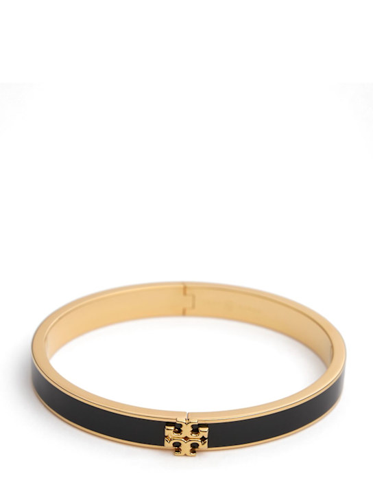 Tory Burch: 7mm Kira enamel bracelet - Black/Gold - women_0 | Luisa Via Roma