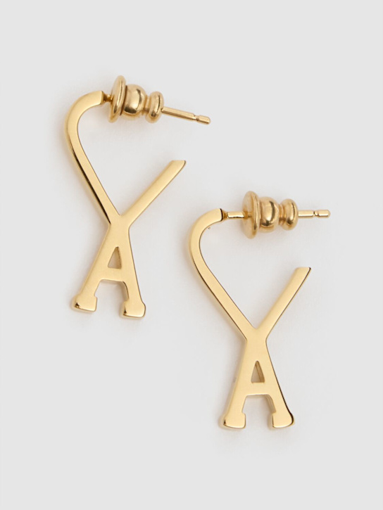 AMI Paris: ADC drop earrings - Gold - women_1 | Luisa Via Roma