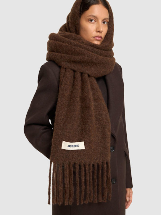 Jacquemus: L'Echarpe Carro mohair blend scarf - women_1 | Luisa Via Roma